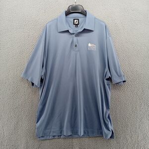 FootJoy Shirt Mens XL Slate Blue Pencil‎ Stripe Golf Polo Performance Red Rock